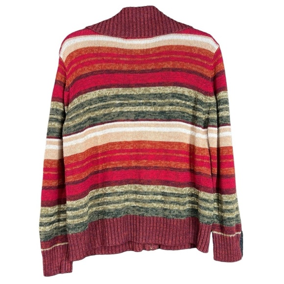 Vintage Tiara International Stripe Full Zip Sweater Women's Size Large - Picture 3 of 12